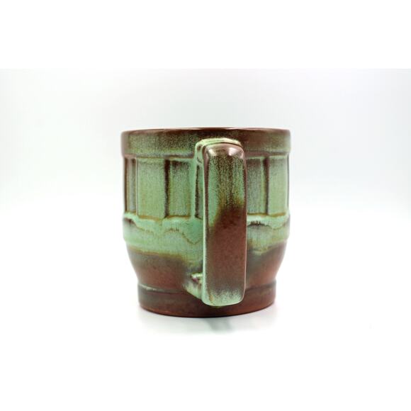 Pair of Frankoma Avocado Green "Wagon Wheel" Mugs - Picture 9 of 13